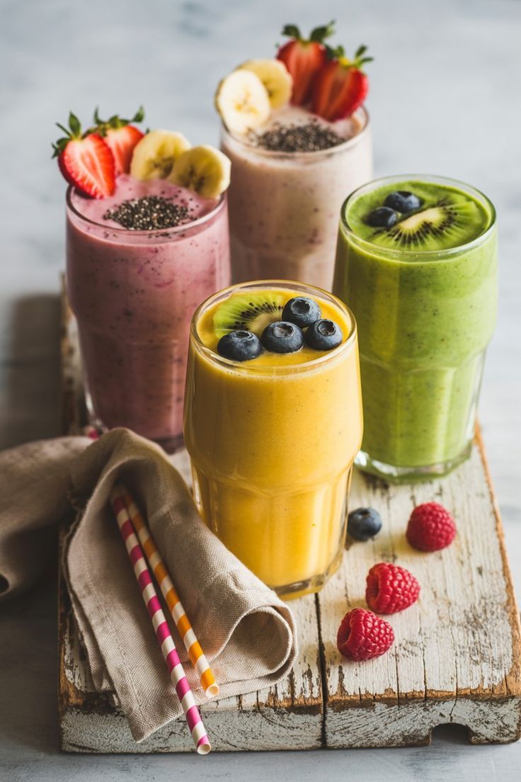 The Ultimate Smoothie Reset - Colorful smoothies with fresh fruits